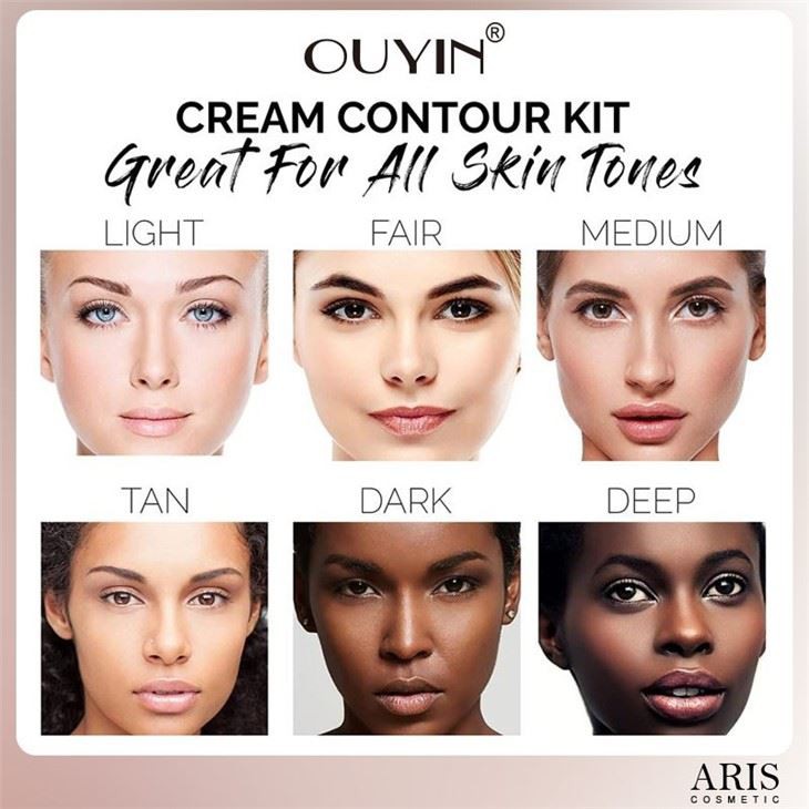 OUYIN Cosmetics Cream Contour And Highlighting Makeup Kit - Contouring Foundation/Concealer Palette